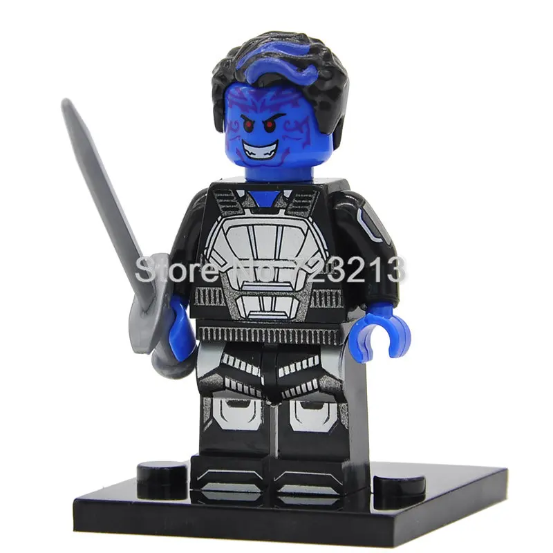 Один супер герой X-men фигурка Темный Феникс колоссус сентинель здание Psylocke Iceman белая королева Блоки Модель Кирпичи Игрушка - Цвет: Nightcrawler