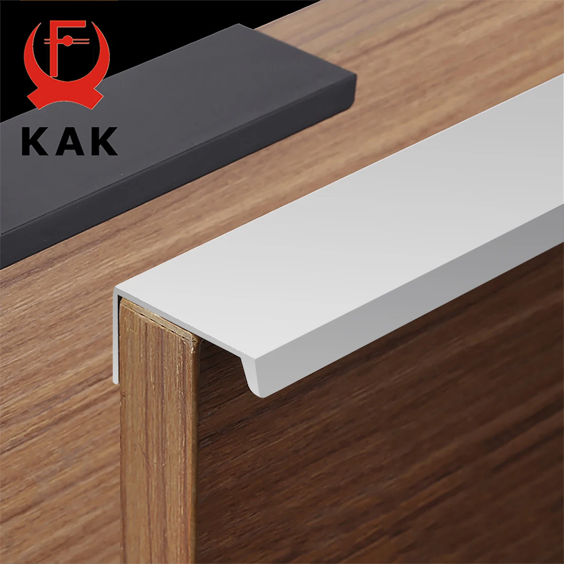 Sleek Black & Silver Hidden Cabinet Handles - Zinc Alloy Drawer Pulls & Knobs