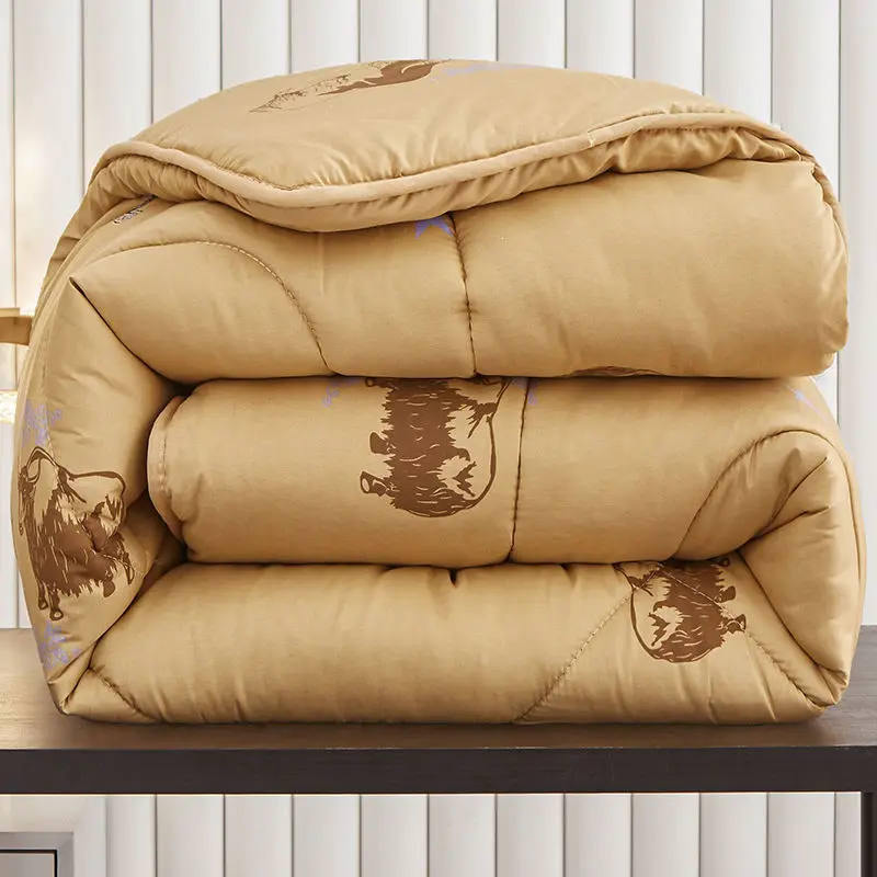 Bed Comforter Winter Camel Wool Bedspread Comforter Warm Quilt Weighted Blanket Camel Hair Quilt Duvet Bedding Couple Bed Nordic Filling