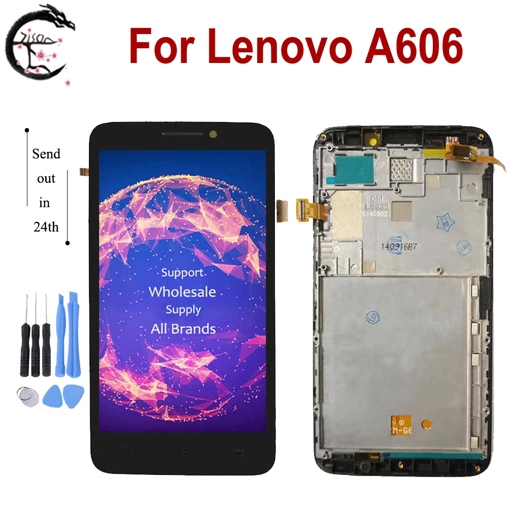 ЖК-дисплей 5 0 дюйма с рамкой для Lenovo A606 сенсорная панель дигитайзер в сборе Замена