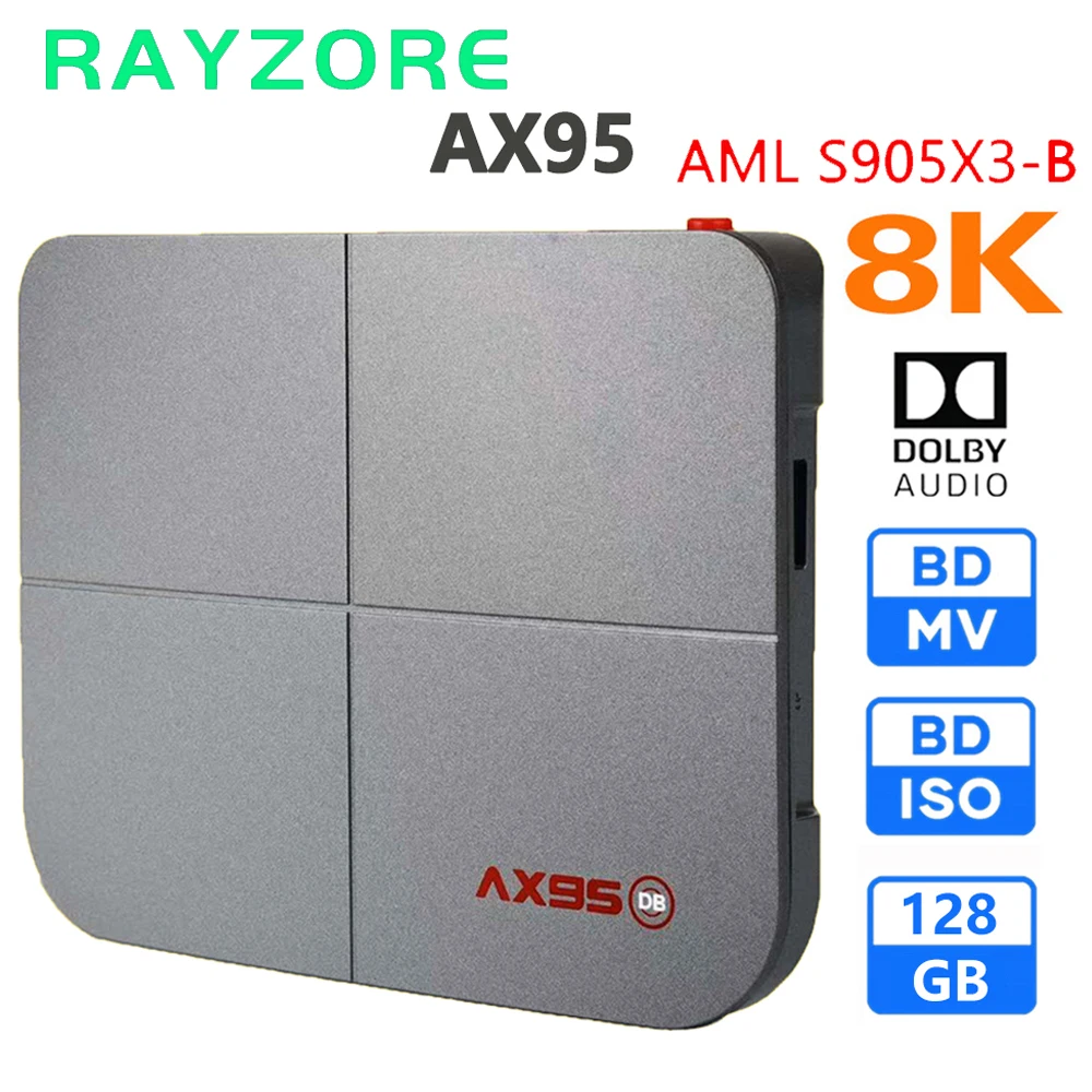  AX95 4GB 32GB Android 9,0 Neo TV Box Amlogic S905X3 Поддержка Dolby BD MV BD ISO 8K Ultra HD TV Box Dual Wifi Netflix Youtube 