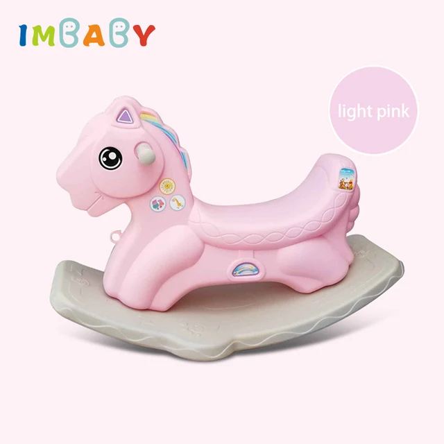 Children Cute Rocking Horse Kid Multi-functional Plastic Rocking Chair Indoor Ride On Toy Toddler Playpen Accessories for 0-6Y 6