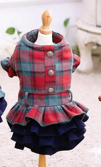 Модные мягкие зимние юбки для домашних животных Одежда для собак костюмы обувь для йоркширских терьеров и Чихуахуа Одежда маленький щенок красный синий пальто для собак - Цвет: Красный