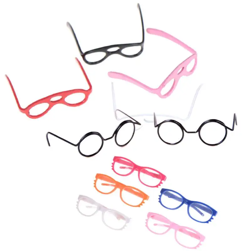 Plastic Glasses Retro Round Frame Lensless Toys |Dolls| - AliExpress