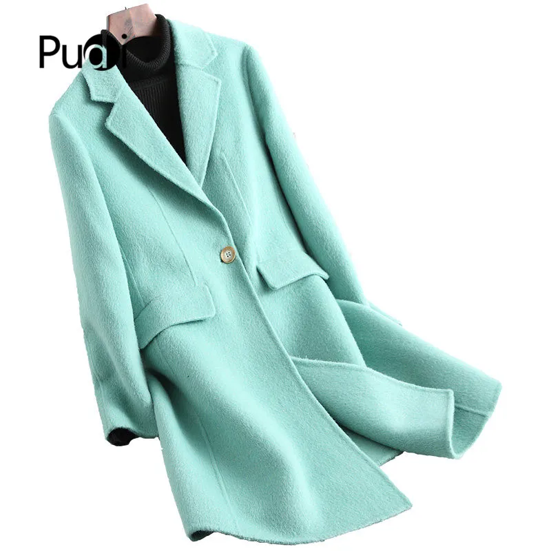 

PUDI A20211 2020 Women new fashion wool jacket lady long style leisure Fall/Winter wool coat