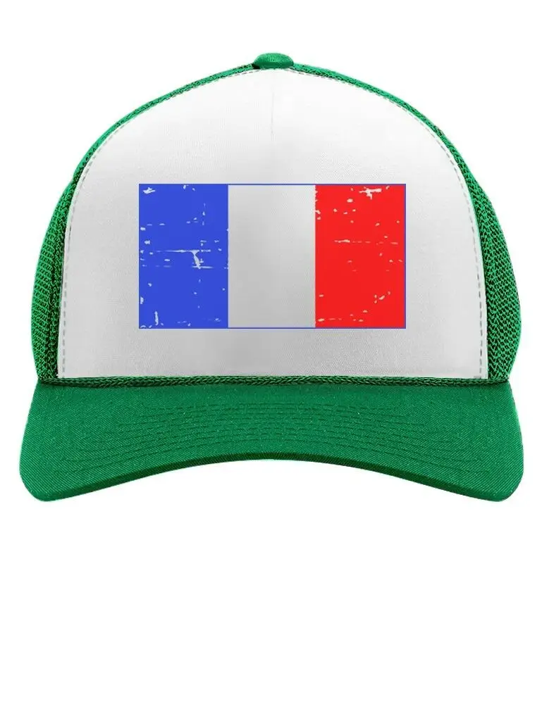 France Flag Trucker Hat Style French Retro Trucker Hat Mesh Cap Gift