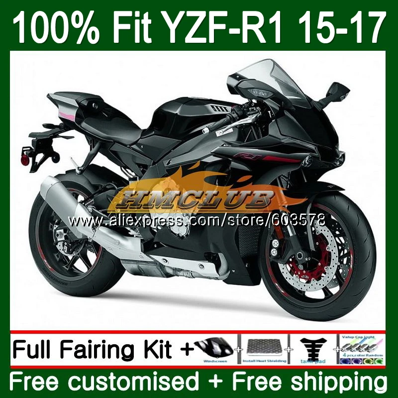 No. 1 Инъекций для YAMAHA YZF-R1 YZF 1000 R1 127CL. 25 YZF-1000 YZF R 1 YZF1000 YZFR1, 15, 16, 17, матовый черный обтекатель oem - Цвет: No. 1