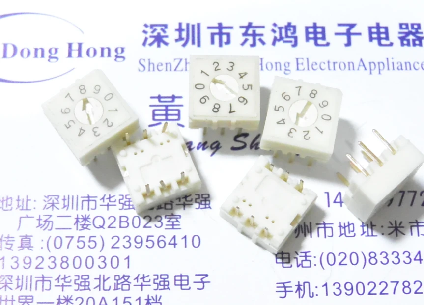 

5PCS/LOT DIP Taiwan round 0-9/10 bit 8421C encoding switch, RV3 rotary toggle switch, 3:3 pin
