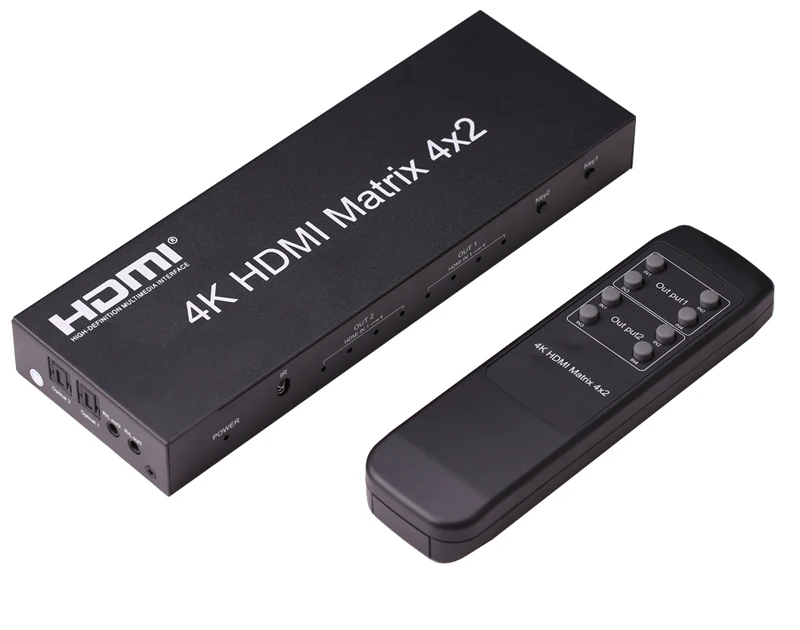 4K HDMI матрица 4x2 4k x 2k 3D HDCP коммутатор конвертер EDID аудио экстрактор SPDIF Toslink переключатель сплиттер ноутбук ПК ТВ STB в HD tv