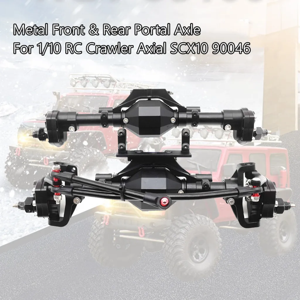 Металлические передние и задние портальные оси для 1/10 RC Гусеничный Axial-SCX10 90046 90047 автомобилей