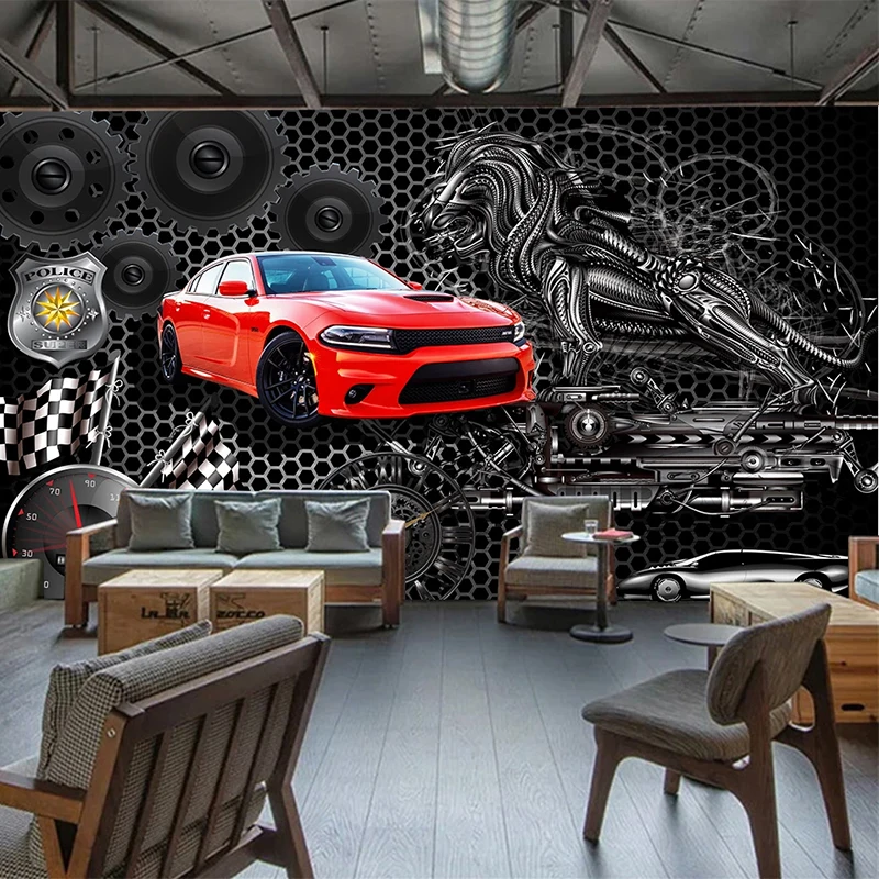 Personalizado 3d futebol xadrez papel de parede ktv bar café hotel  decoração industrial fundo mural 3d - AliExpress