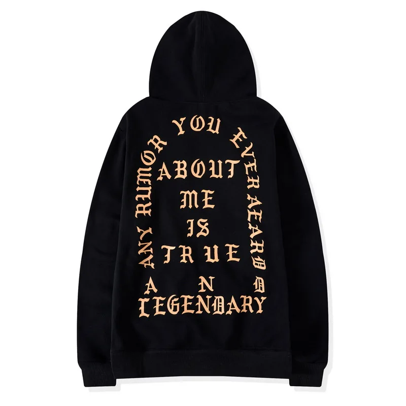 Kanye Big Talker Autumn And Winter "the Life of Pablo21 City New York Qualified Black And Golden plus Velvet Men And Women Hoodi