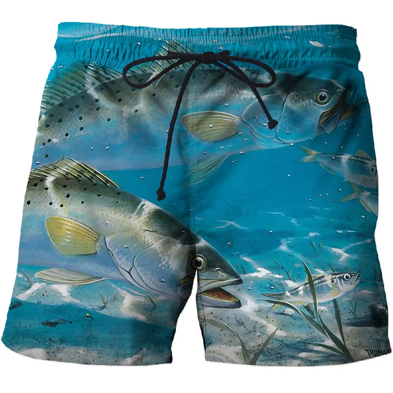 

Summer men's beach shorts quick-drying shorts 3D ocean fish print personalized surfing shorts sweat-proof cool men's shorts