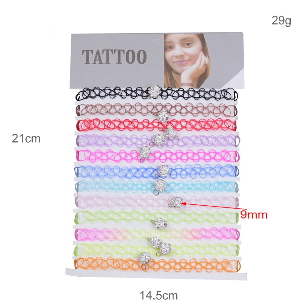 DKDDSSS 20 Pezzi Collana Girocollo, Collane Elastiche Girocollo Tatoo, Collana Girocollo Donna, Stretch Elastico Moda Catena per Ragazze, Bambina, Donna