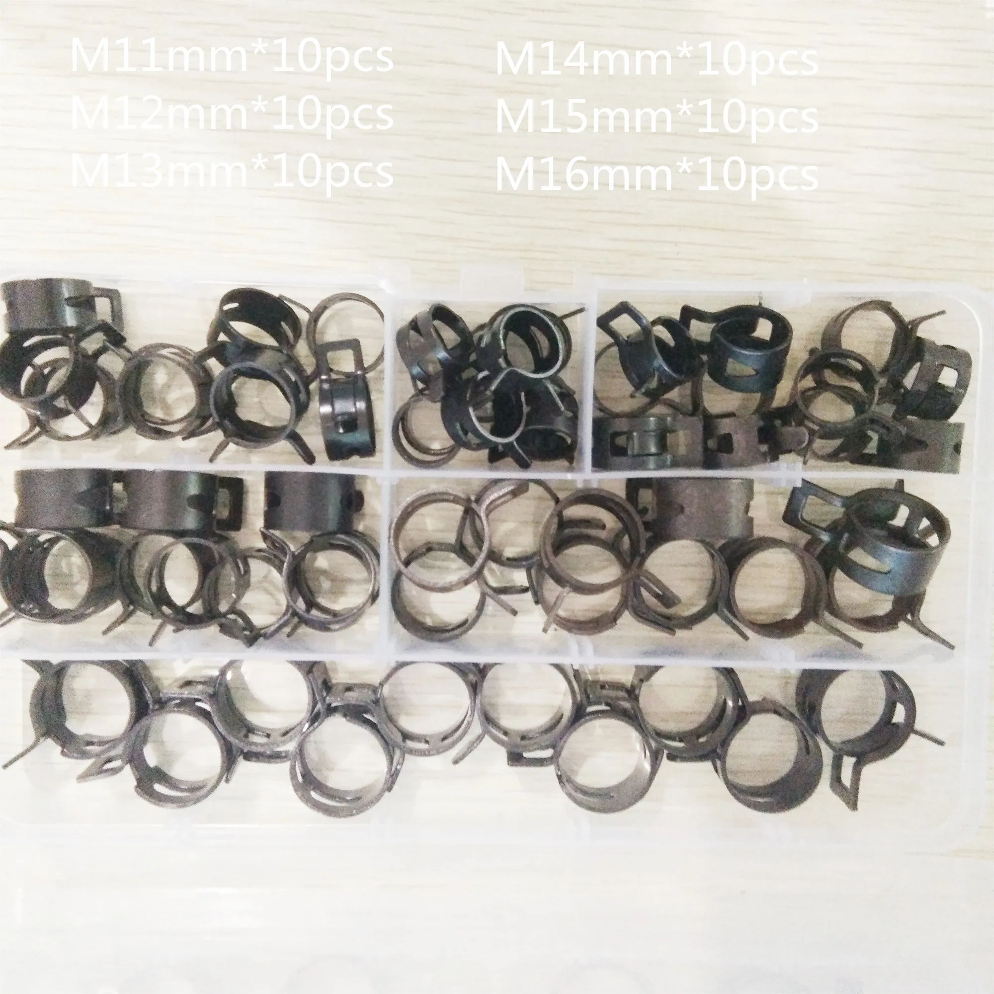 60pcs Hose Clamps Fuel Hose Line Water Pipe Clamp Hoops Air Tube