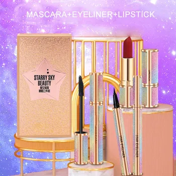 

Recommend 3pcs/set Starry Sky Shining Makeup Set Including Eyeliner Mascara Lipstick Makeup Kit