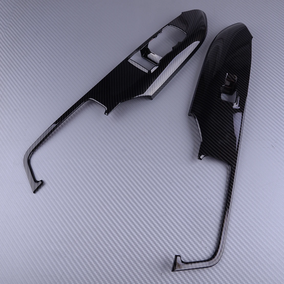 

DWCX Black Carbon Fiber Texture Car Window Lift Switch Panel Trims Cover ABS fit for Ford Mustang 2015 2016 2017 2018 2019