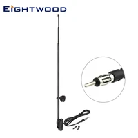 Eightwood Car FM Radio Antenna Pillar Mount TV Aerial Extendable Chrome 3 Section Fits Most Cars Vans DIN Male 300cm Extension