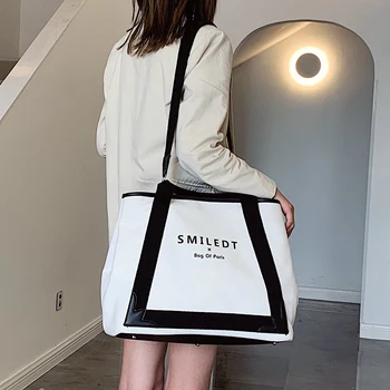 

Business Handbags Bag For Women 2020 Canvas Shoulder Bag Large Capacity Handbag torebka Damska Lady Tote bag