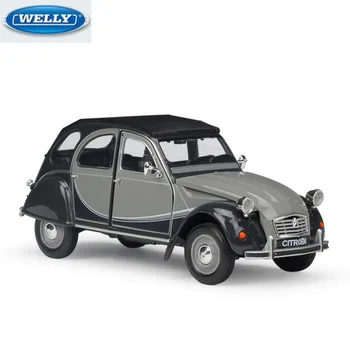 

WELLY 1:24 CITOEN 2CV 6 Charleston Classic Car Simulation Alloy Car Model Die-cast Metal Toy Decoration Collection Gift for Kid