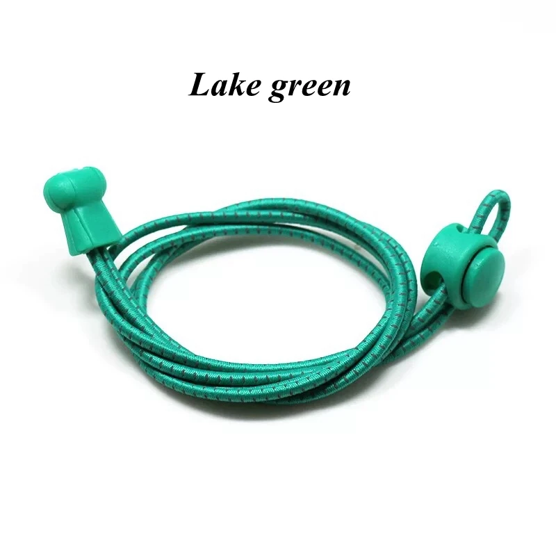 Lake green Elastic Shoelaces Reflective Round Shoe laces No Tie Kids Adult Safety Stretching Lock Shoe lace Sneakers Quick Lazy laces - Цвет: Lake green