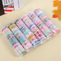 Bande adhésive décorative en papier Washi, 10 rouleaux/ensemble, bande de masquage, dessin animé mignon, papeterie créative pour Scrapbooking, fournitures scolaires 