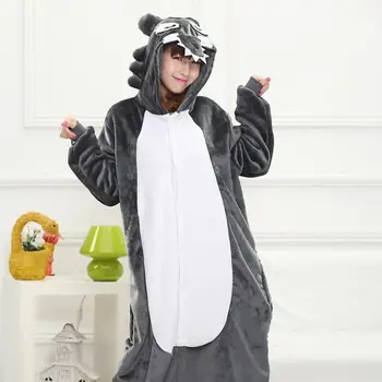 

Animal Pijama gris Kigurumis mujer adulto Funny Party Home Jumpsuit niña ropa de dormir conjunto