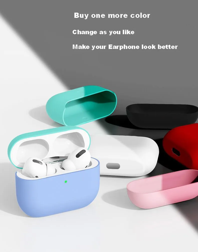 Цветной чехол-накладка для AirPods Pro, силиконовый беспроводной зарядный бампер для наушников Air Pods Pro 2 1, мягкий чехол, 1:1