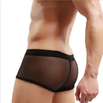

Hirigin 2019 HOT Men's Underwear Sexy Mens Lingerie Mesh See Through Transparent Underwear Briefs Soft Shorts Underpants