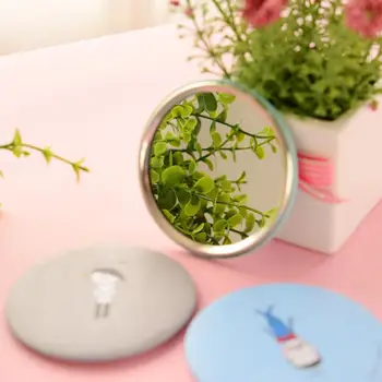 

1 Piece Fashion Lady Portable Makeup Mirror Cartoon Pattern Pocket Makeup Mirror Cute Makeup Tool Mirror Female Accessories