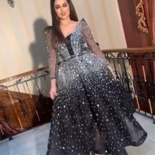 Роскошные блестящие платья для выпускного вечера со стразами, с длинными рукавами, украшенные бисером и кристаллами, а-силуэт, вечерние платья, сексуальные прозрачные торжественные платья