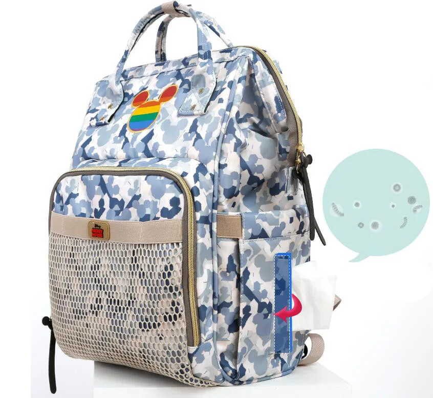 Disney Mummy Maternity подгузник сумка брендовая Большая вместительная Детская сумка дорожная Микки Минни рюкзак дизайнерская сумка для ухода за ребенком