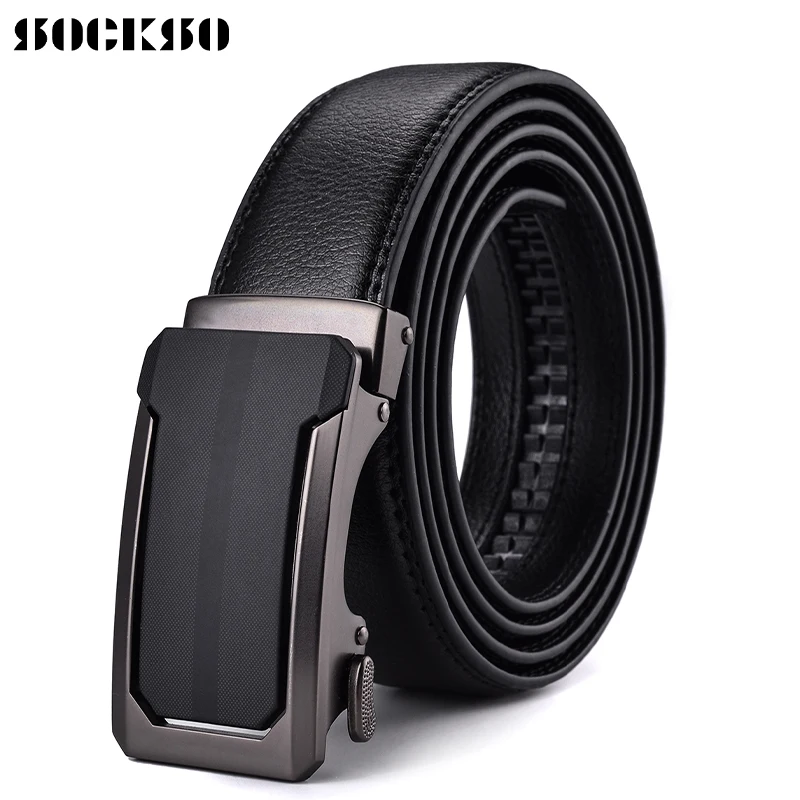 Cowhide Belt Automatic buckle belts for men authentic girdle trend men's Men Fashion designer fashion leather PK1412 | Аксессуары
