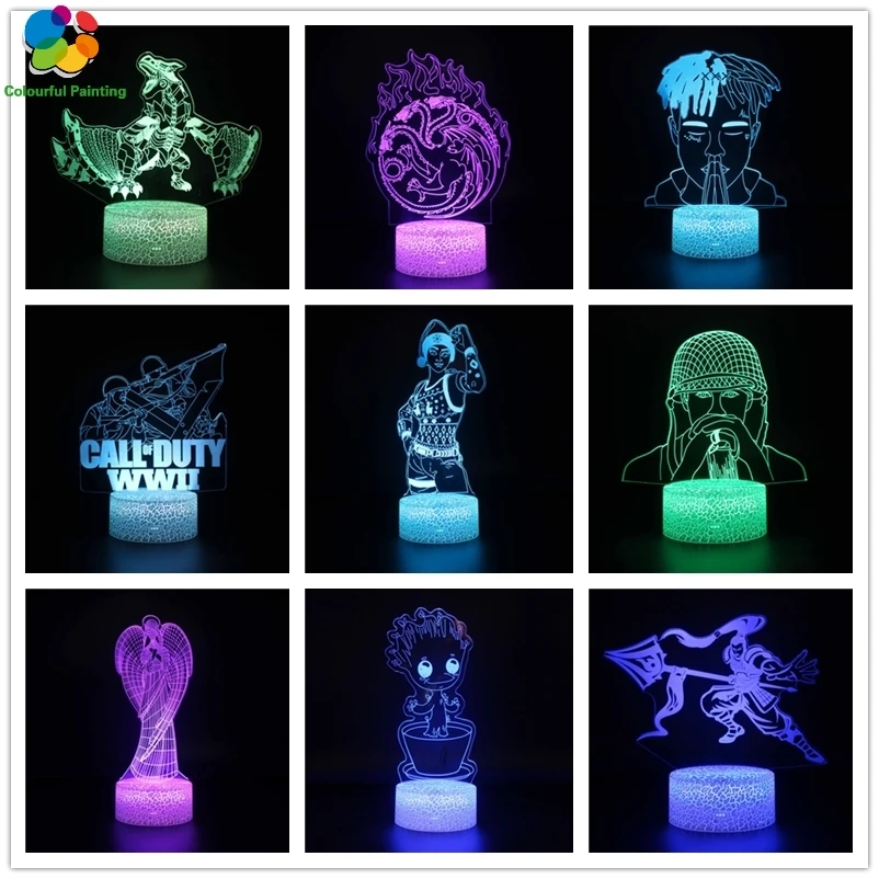 

Remote Control Call Duty WW Soldiers Dragon 3D Light LED Crack Night Light 7 Colors Changing 3AA Battery Powered USB Lamp Gift 2