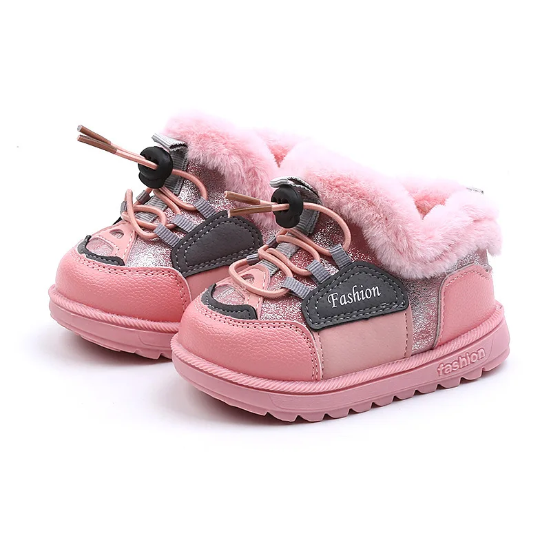 Winter Children's Shoes Girls Snow Boots Children Plus Velvet Fashion Boots Girls Warm Baby Cotton Shoes Toddler Girl Boots