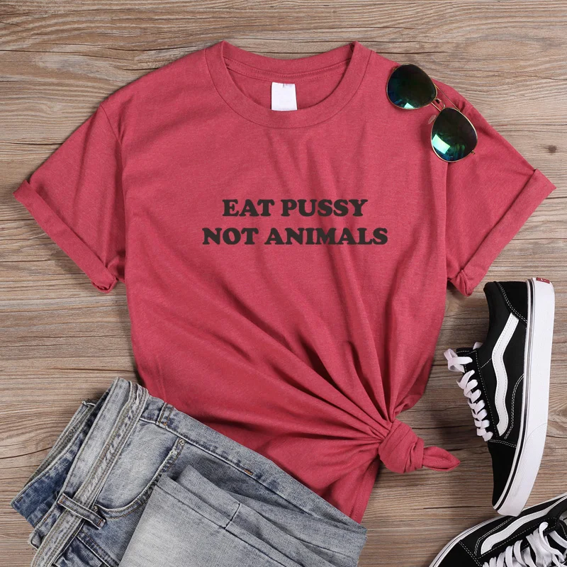 ONSEME Eat Pussy Not animals Забавные футболки женские летние футболки Эстетическая одежда милый топ с коротким рукавом лучшие друзья футболка Q-706