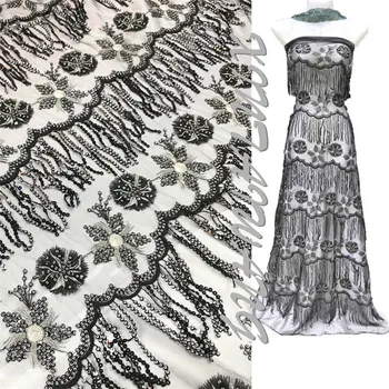 

1 yard 3MM 5MM Sequined Lace fabrics, Floral Shape Design For women's dresses, costumes, evening dresses,