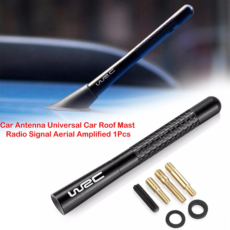 

12cm Universal Car Roof Mast Whip Stereo Radio FM/AM Signal Antenna WRC WOLF Carbon Fiber Short Antenna Radio Antenna