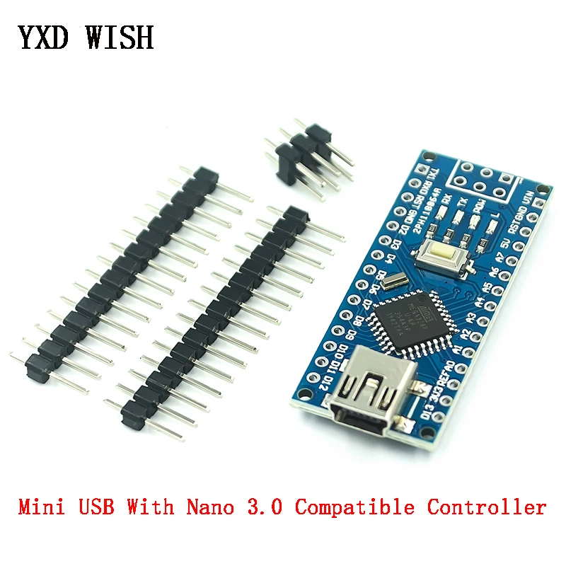 10 шт. мини USB с Загрузчиком Nano 3 0 контроллер совместим arduino CH340 драйверами 16 МГц NANO