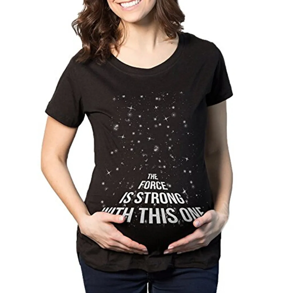 Одежда для беременных женщин с буквенным принтом Повседневная Блузка кормящих