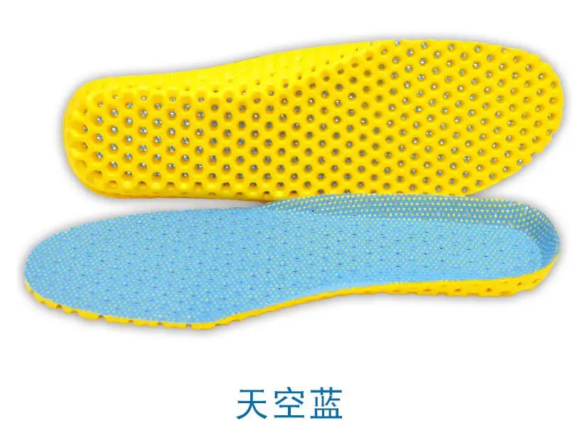 Sky blue Растягивающиеся дышащие дезодорирующие стельки для бега, стельки для мужчин и женщин, стельки для поддержки стопы, ортопедическая прокладка с эффектом памяти - Цвет: Sky blue
