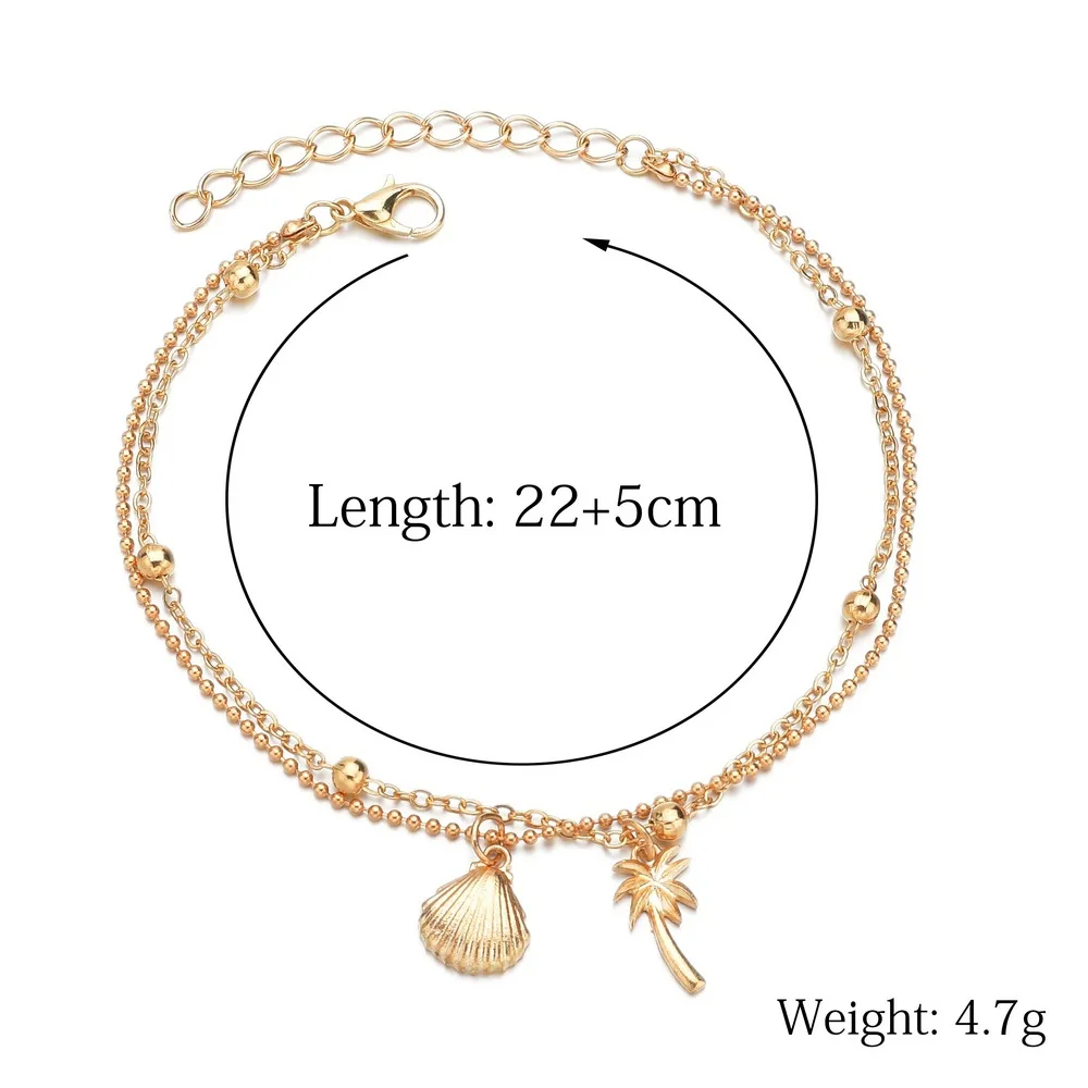 

Europe And America New Style Anklet Supply of Goods Simple Alloy Coconut Shell Anklet Beach Foot Ornaments