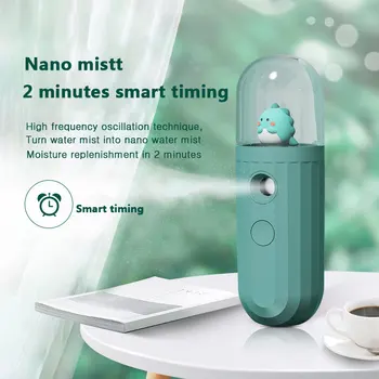 

ELOOLE Mini Nano Facial Sprayer Humidifier USB Nebulizer Cartoon Face Steamer Rechargeable Portable Cool Mist Maker Skin Care