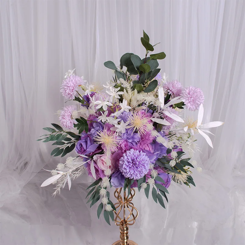 purple SPR 35 см красный свадебный стол центр цветок шар искусственный flore центральный вечерние украшения для домашнего мероприятия - Цвет: purple