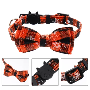 

Christmas Cat Collars Adorable Pet Bow Ties Adjustable Cat Collar with Bell