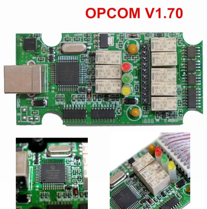 Opcom V1.70/V1.95 с чипом PIC18F458 FTDI FT232RL OBD OBD2 диагностический инструмент для Опель OP COM Can Bus диагностический кабель - Цвет: OPCOM V1.70