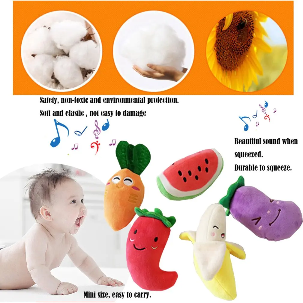 Dog Puppy Chew Toy Squeaky Short Plush Sound Cute Vegetable Carrot Design Toys Safety Non-toxic Durable to Squeeze for Pets Toys