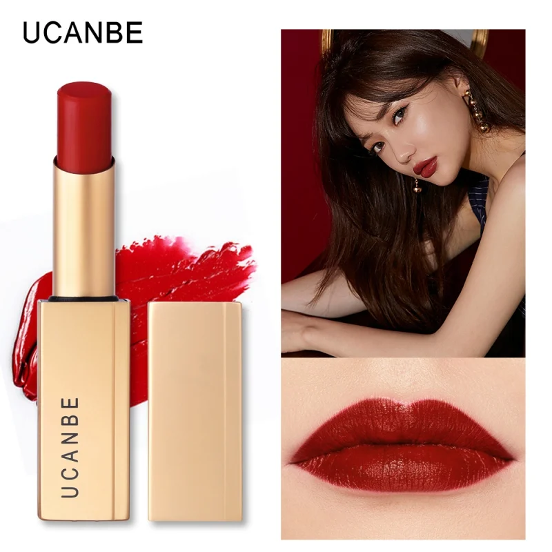 5 Colors Matte Lipstick Sexy Lasting Waterproof Non-Stick Cup Natural Small Gold Bares Lipstick Makeup Tool