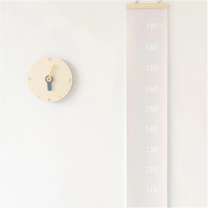 Height Growth Chart Ruler for Kids, Wall Wood Frame Canvas Room Decor 79x7.9in