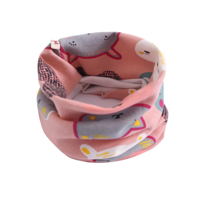 bear pink Solid Candy Color Baby Scarf Cotton Ring Scarf Children Neck Collar Boy Kids Neckerchief Autumn Winter Girls Scarf - Цвет: bear pink